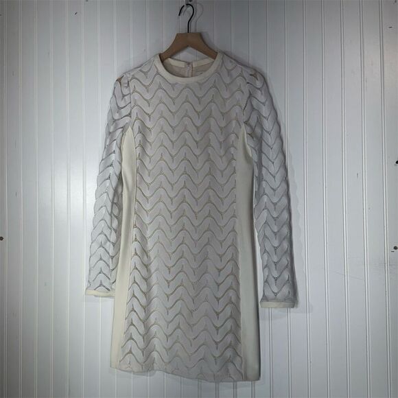 Diane von Furstenberg Honoka Silk Lace Mini Dress 8 White Cream Mod Retro - Picture 1 of 10